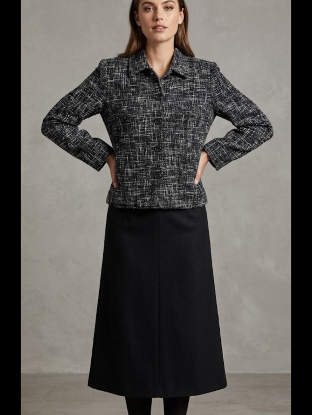 Vtg Black Boucle' Boxy Jacket MP Briggs NY